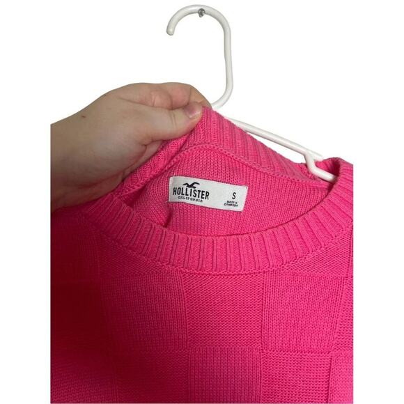 Hollister Women's Pink Check Cropped Pullover Sweater Size S - Picture 4 of 4